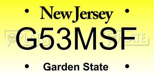 G53MSF New Jersey License Plate