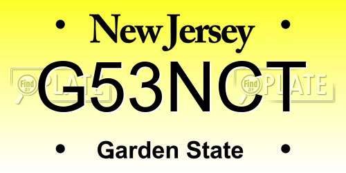 G53NCT New Jersey License Plate