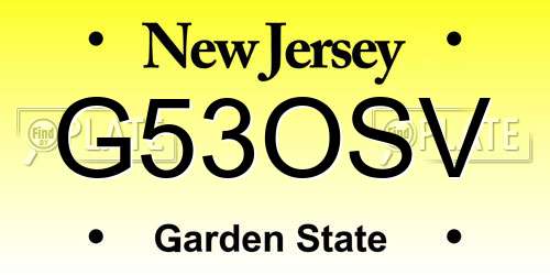 G53OSV New Jersey License Plate