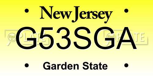 G53SGA New Jersey License Plate