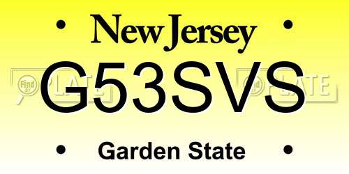 G53SVS New Jersey License Plate
