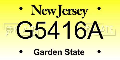 G5416A New Jersey License Plate
