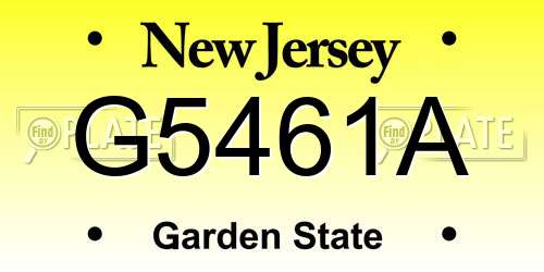 G5461A New Jersey License Plate
