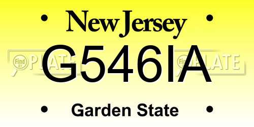 G546IA New Jersey License Plate