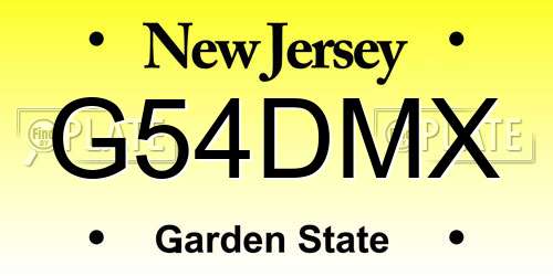 G54DMX New Jersey License Plate