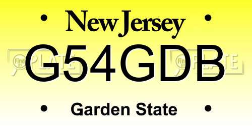 G54GDB New Jersey License Plate