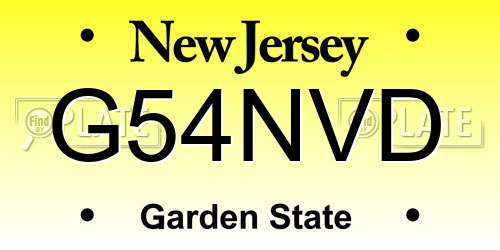 G54NVD New Jersey License Plate