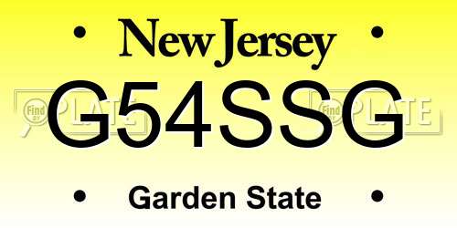 G54SSG New Jersey License Plate