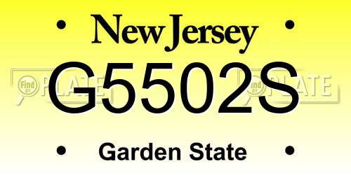 G5502S New Jersey License Plate