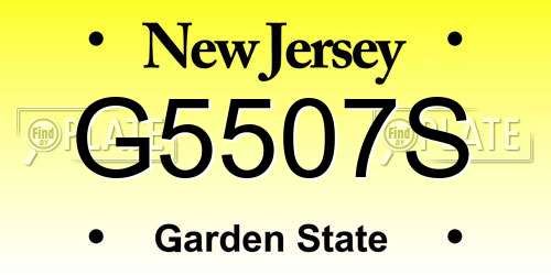 G5507S New Jersey License Plate