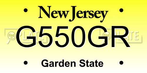 G550GR New Jersey License Plate