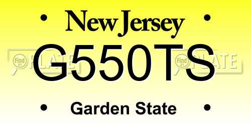 G550TS New Jersey License Plate