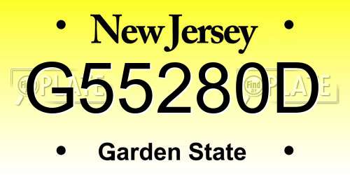 G55280D New Jersey License Plate