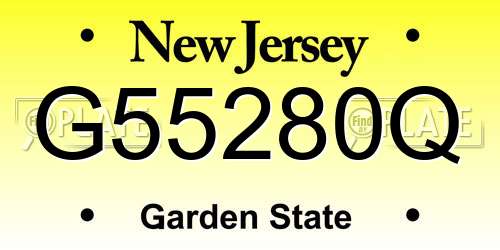 G55280Q New Jersey License Plate