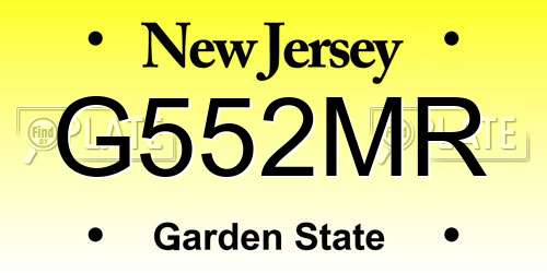 G552MR New Jersey License Plate
