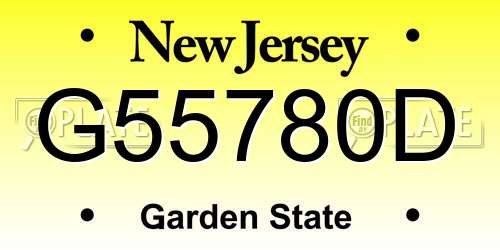 G55780D New Jersey License Plate