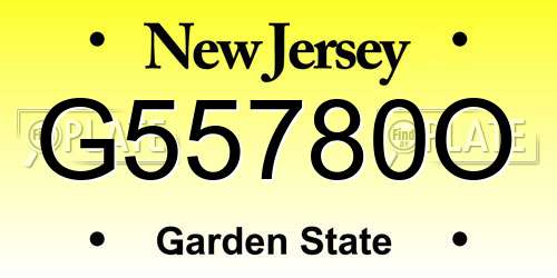 G55780O New Jersey License Plate