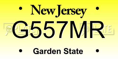 G557MR New Jersey License Plate
