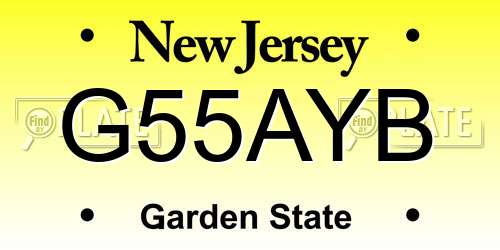 G55AYB New Jersey License Plate