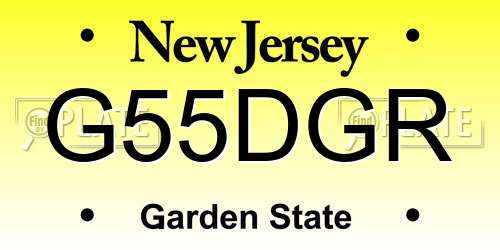G55DGR New Jersey License Plate