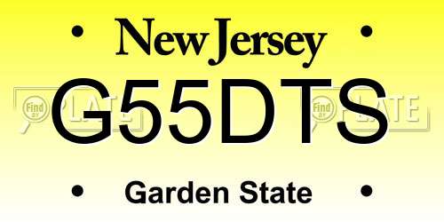 G55DTS New Jersey License Plate