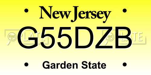 G55DZB New Jersey License Plate