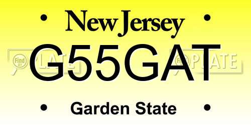 G55GAT New Jersey License Plate