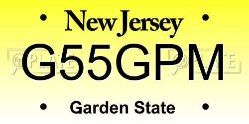 G55GPM New Jersey License Plate