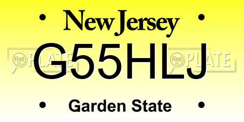 G55HLJ New Jersey License Plate