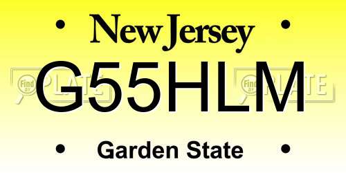 G55HLM New Jersey License Plate
