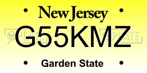 G55KMZ New Jersey License Plate