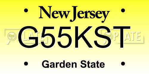 G55KST New Jersey License Plate