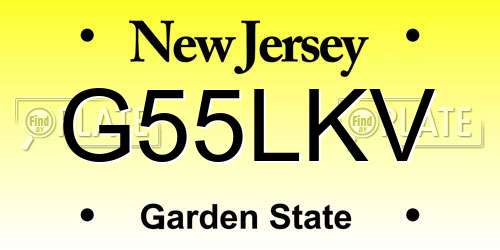 G55LKV New Jersey License Plate