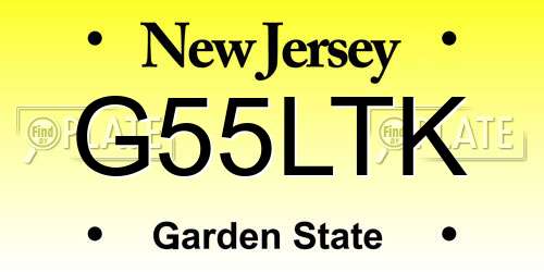 G55LTK New Jersey License Plate