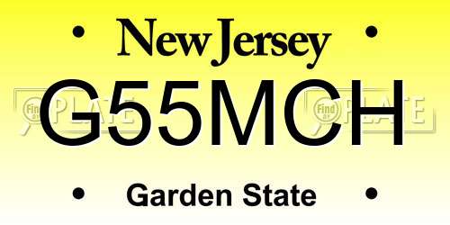 G55MCH New Jersey License Plate