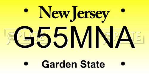 G55MNA New Jersey License Plate