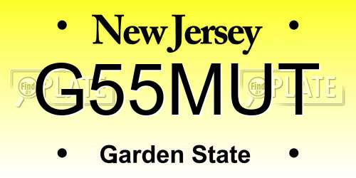 G55MUT New Jersey License Plate