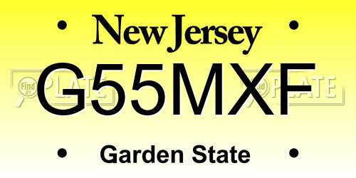 G55MXF New Jersey License Plate