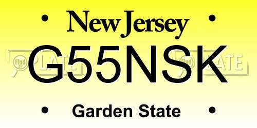 G55NSK New Jersey License Plate