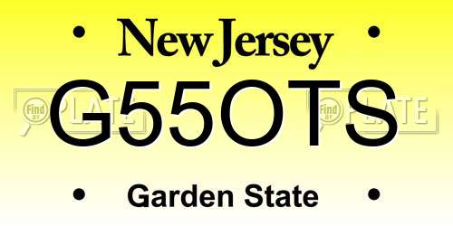 G55OTS New Jersey License Plate