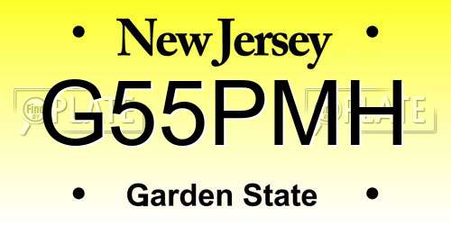 G55PMH New Jersey License Plate