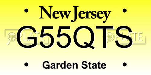 G55QTS New Jersey License Plate