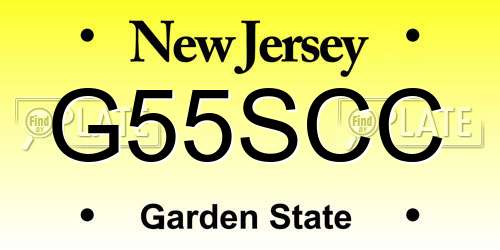 G55SCC New Jersey License Plate