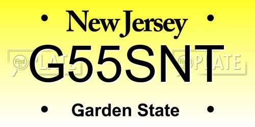 G55SNT New Jersey License Plate