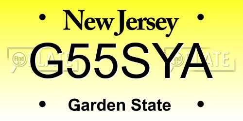 G55SYA New Jersey License Plate