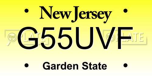 G55UVF New Jersey License Plate