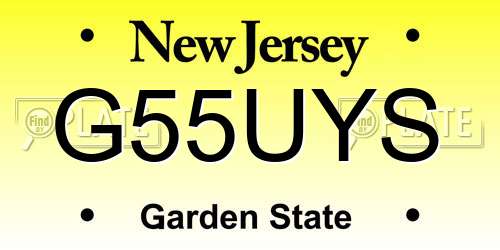 G55UYS New Jersey License Plate