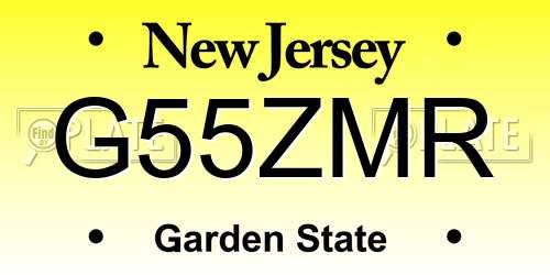 G55ZMR New Jersey License Plate