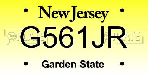 G561JR New Jersey License Plate