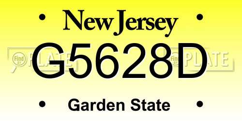 G5628D New Jersey License Plate